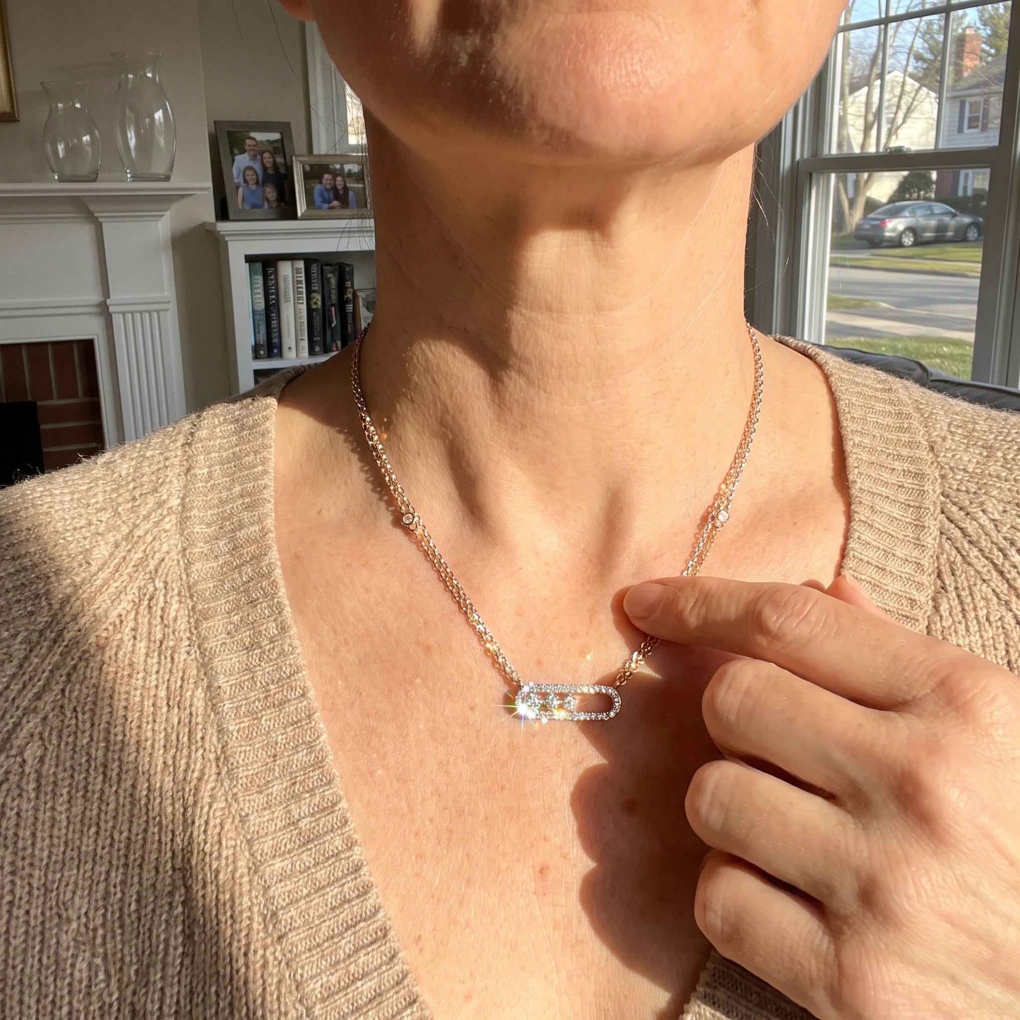 The Eternal Journey: Three-Stone Oval Pendant Necklace--Last Day Sale-90% OFF🔥