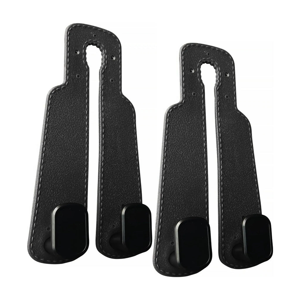 Car Seat Headrest Hooks, Improved Double Hooks for Car Seats to Hold Kids' Toys, Hats, Masks, and Sunglasses, Soft and Gentle Faux Leather