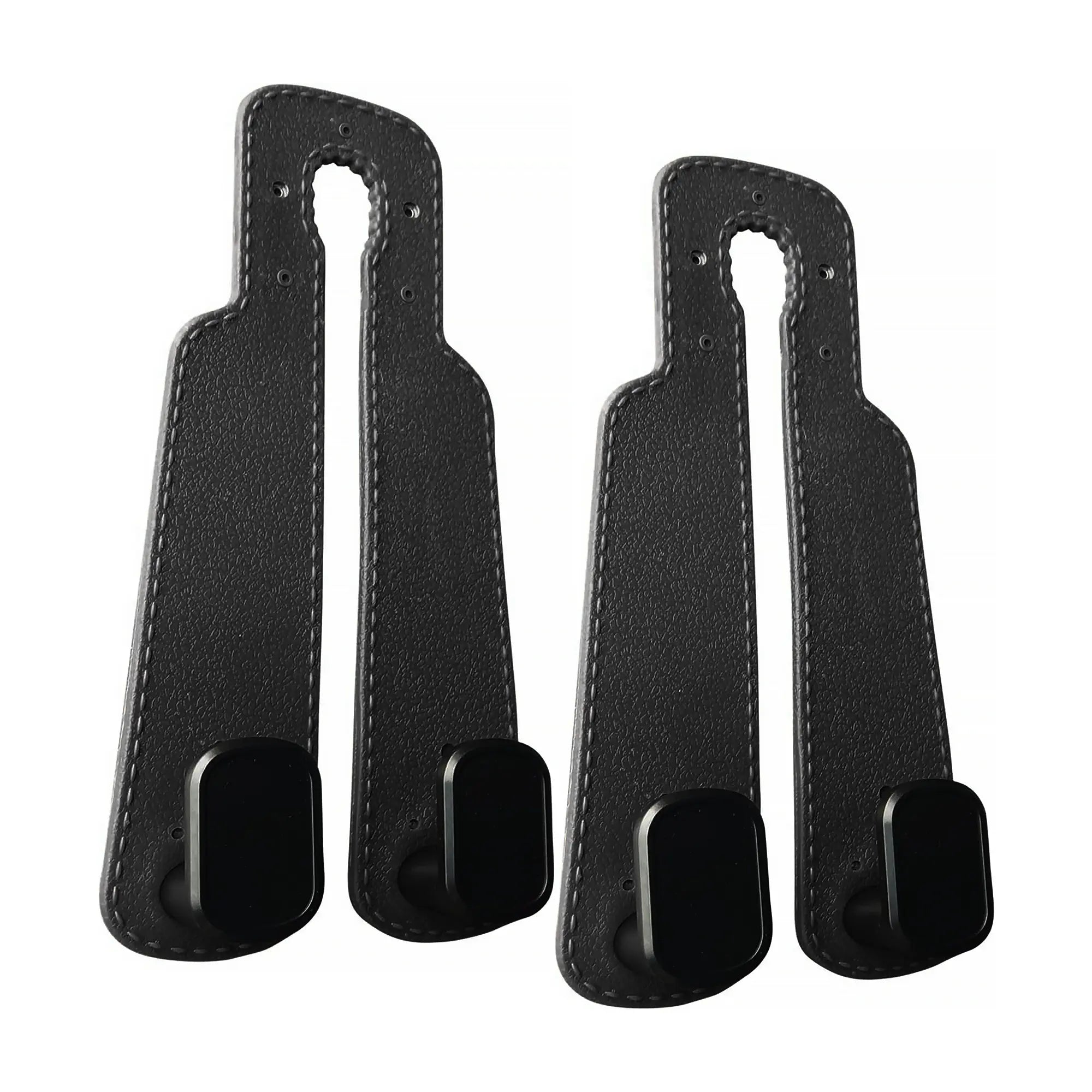 Car Seat Headrest Hooks, Improved Double Hooks for Car Seats to Hold Kids' Toys, Hats, Masks, and Sunglasses, Soft and Gentle Faux Leather