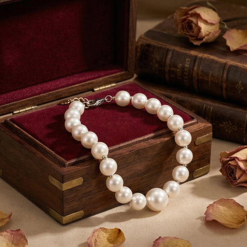 Classic Freshwater Pearl Bracelet with Sterling Silver Accents