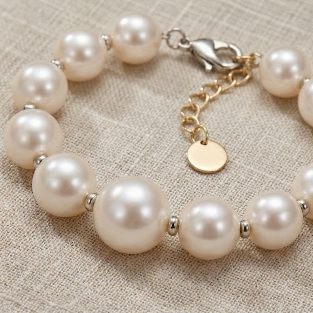 Classic Freshwater Pearl Bracelet with Sterling Silver Accents