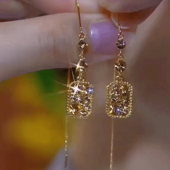 🔥90% OFF Flash Sale:Radiant Moissanite Tassel Drop Earrings