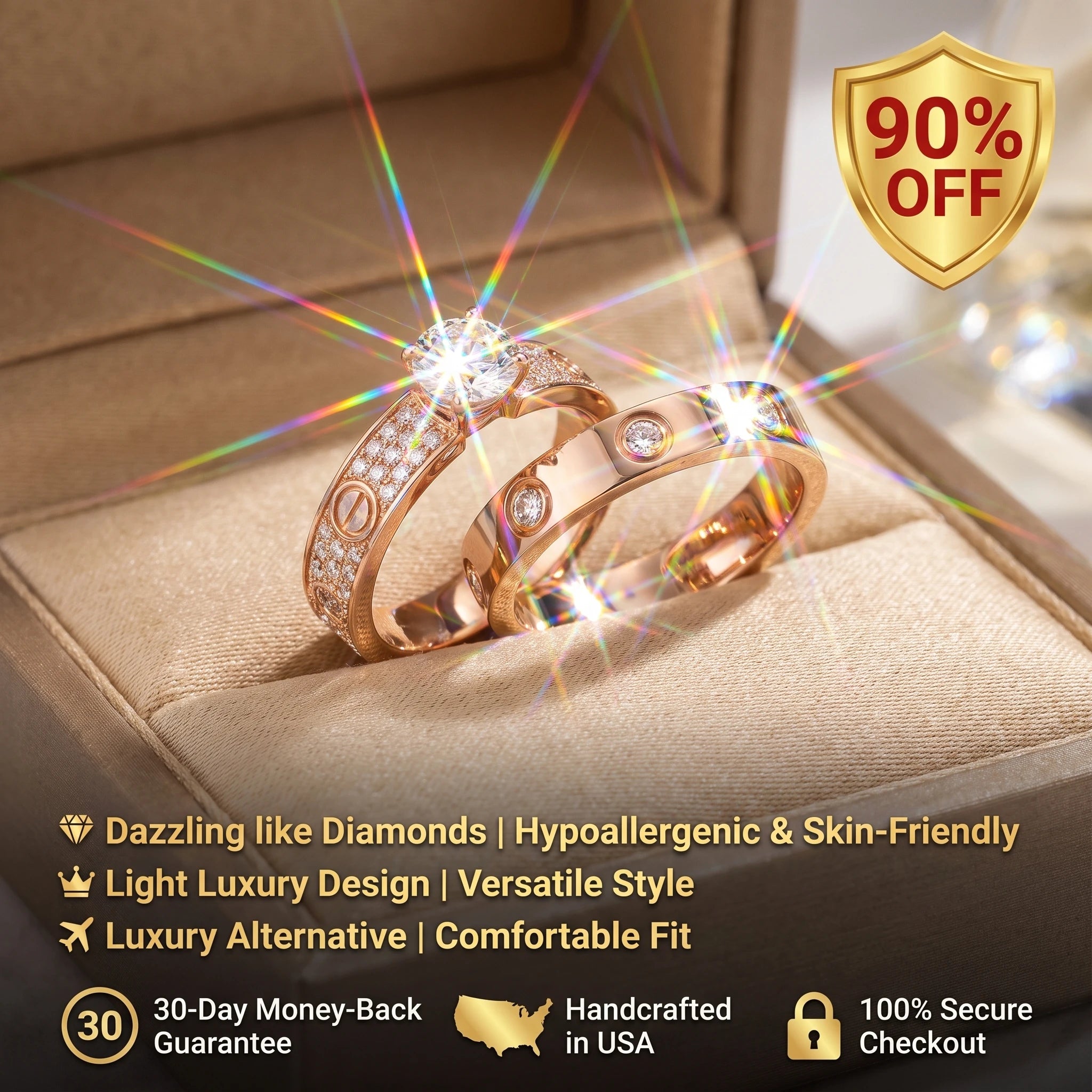 The Timeless Elegance: 18K Gold Vermeil Moissanite Ring--Last Day Sale-90% OFF🔥