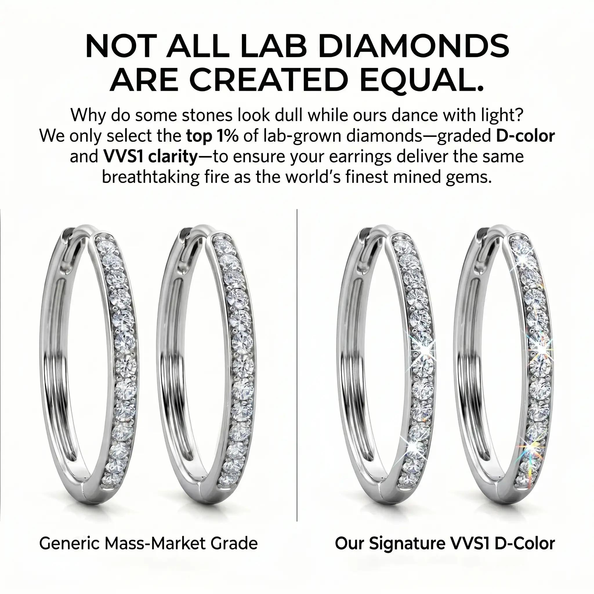 🔥Everyday Elegance 25mm Lightweight Diamond Hoops-Special 90% Off