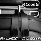 Car Seat Headrest Hooks, Improved Double Hooks for Car Seats to Hold Kids' Toys, Hats, Masks, and Sunglasses, Soft and Gentle Faux Leather