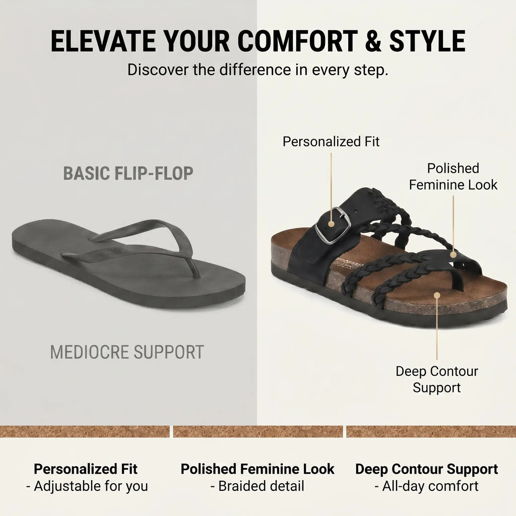 🔥 LAST DAY 50% OFF-Hayleigh Braided Cork Sandals – Your Feet Called. They Want These.