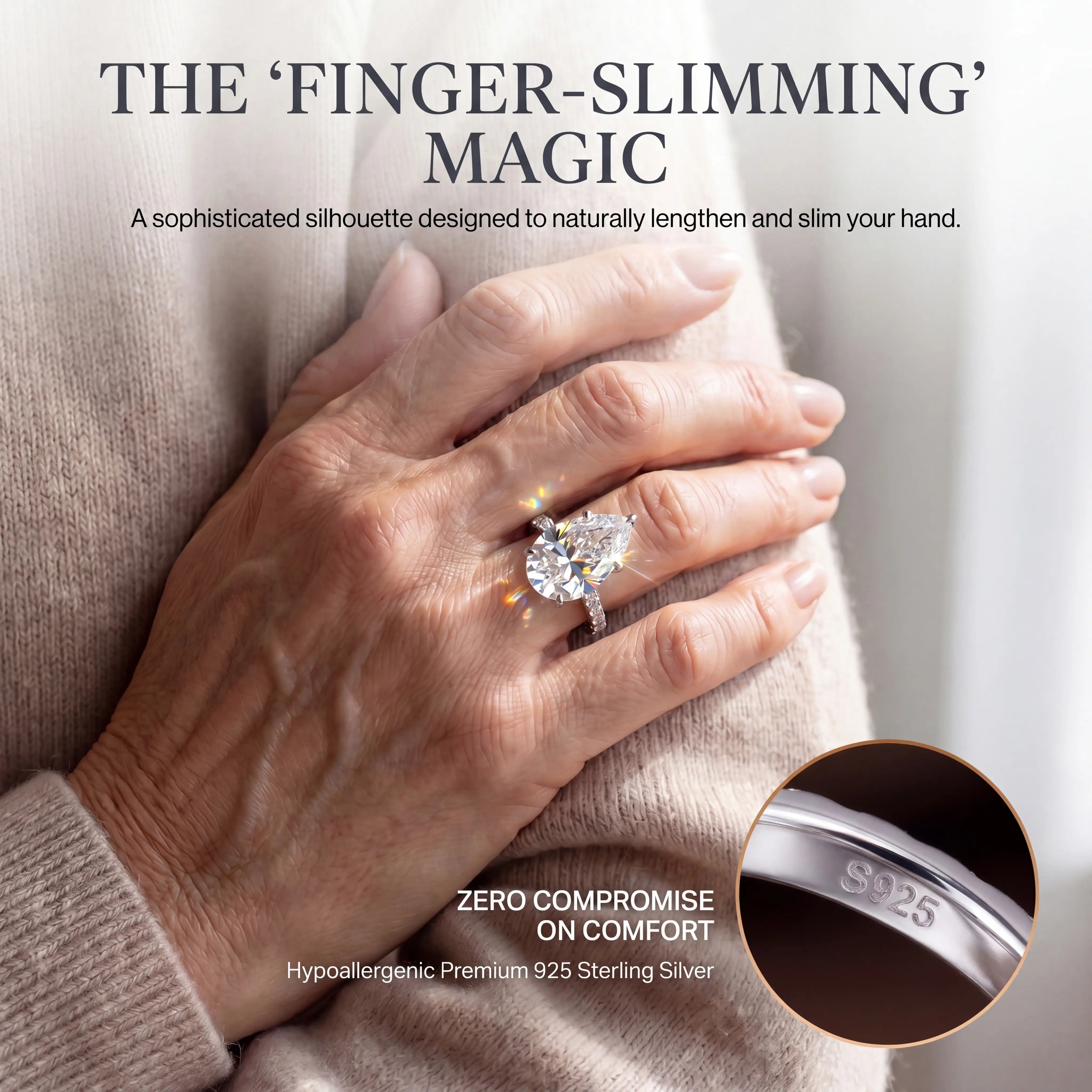 🔥Limited Time 90% Off- The Flawless Pear-Cut Solitaire | Premium Diamond Alternative