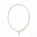 Delicate Pearl Necklace with Flower Pendant