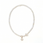 Delicate Pearl Necklace with Flower Pendant