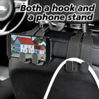 Car Seat Headrest Hooks, Improved Double Hooks for Car Seats to Hold Kids' Toys, Hats, Masks, and Sunglasses, Soft and Gentle Faux Leather