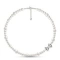 Elegant Pearl Necklace with Silver Butterfly Pendant
