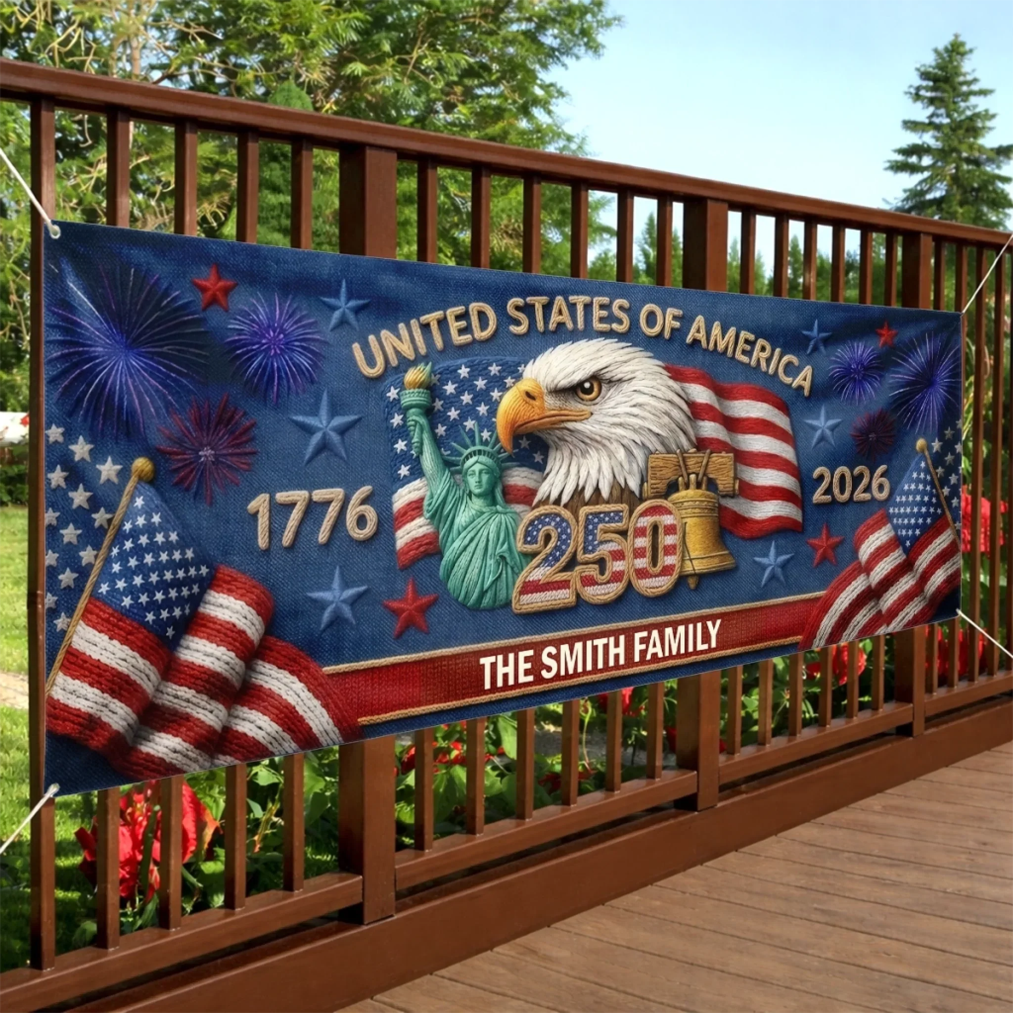 🔥Limited-Time 50% OFF — Personalized 250th America Anniversary Outdoor Banner for Family
