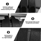 Car Seat Headrest Hooks, Improved Double Hooks for Car Seats to Hold Kids' Toys, Hats, Masks, and Sunglasses, Soft and Gentle Faux Leather