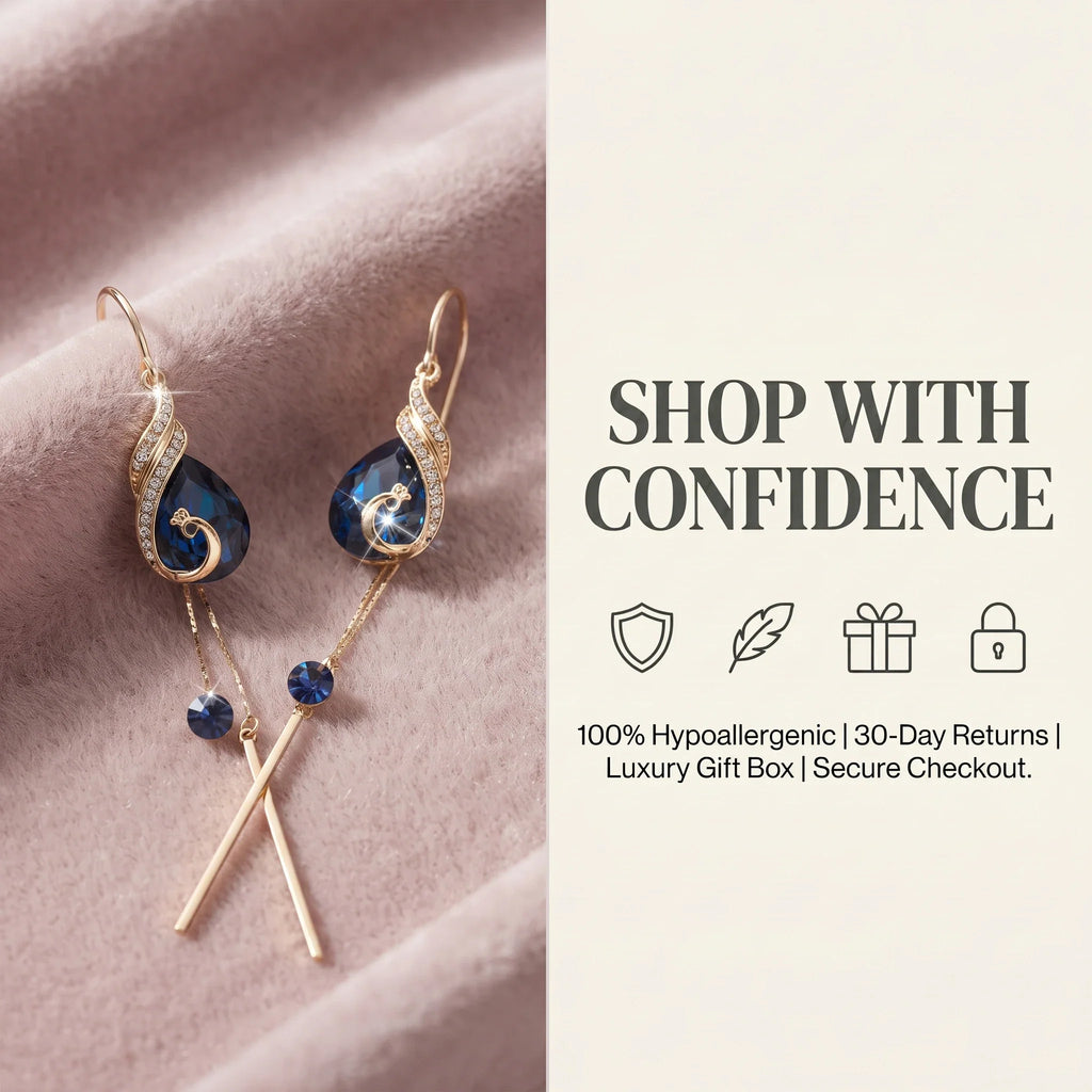 ⚡ 90% OFF Flash Sale: The Royal Peacock: Sapphire-Hued Teardrop Drop Earrings