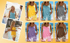 Retro Vibrant Printed 2-Piece Tankini Set | Sun Protection Body-Covering Boxer Swimsuit for Women