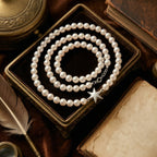 Timeless Pearl Necklace with Silver Star Pendant