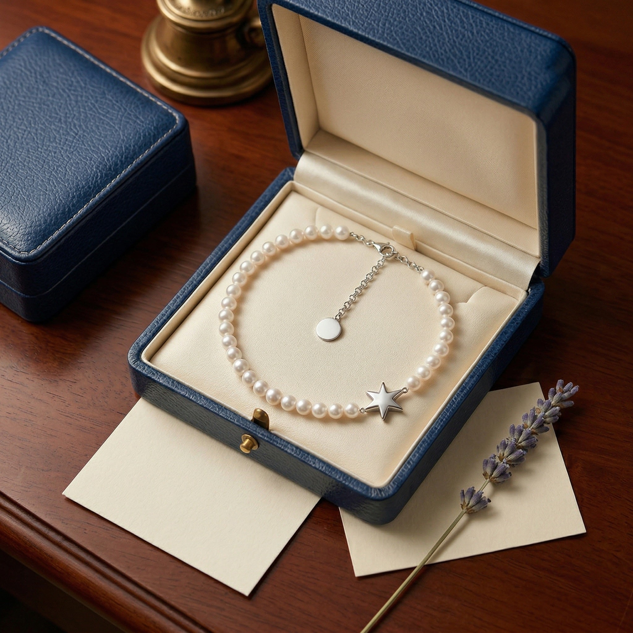 Timeless Pearl Necklace with Silver Star Pendant