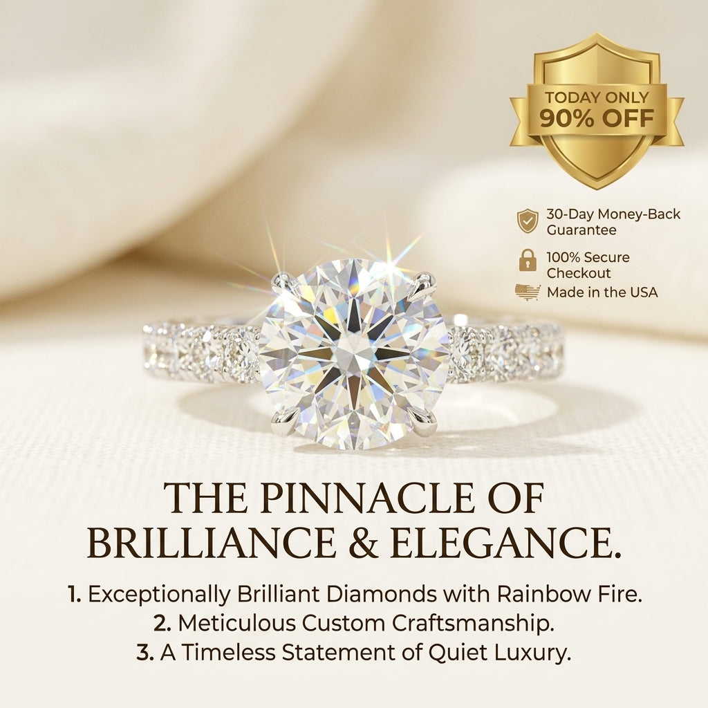 The 5-Carat Round Hidden Halo Premium Moissanite Ring | 90% OFF Limited Time, Last Day!🔥