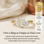 Unique Double Pear Engagement Ring – Asymmetrical Toi et Moi Sparkle Ring--Last Day Sale-90% OFF🔥