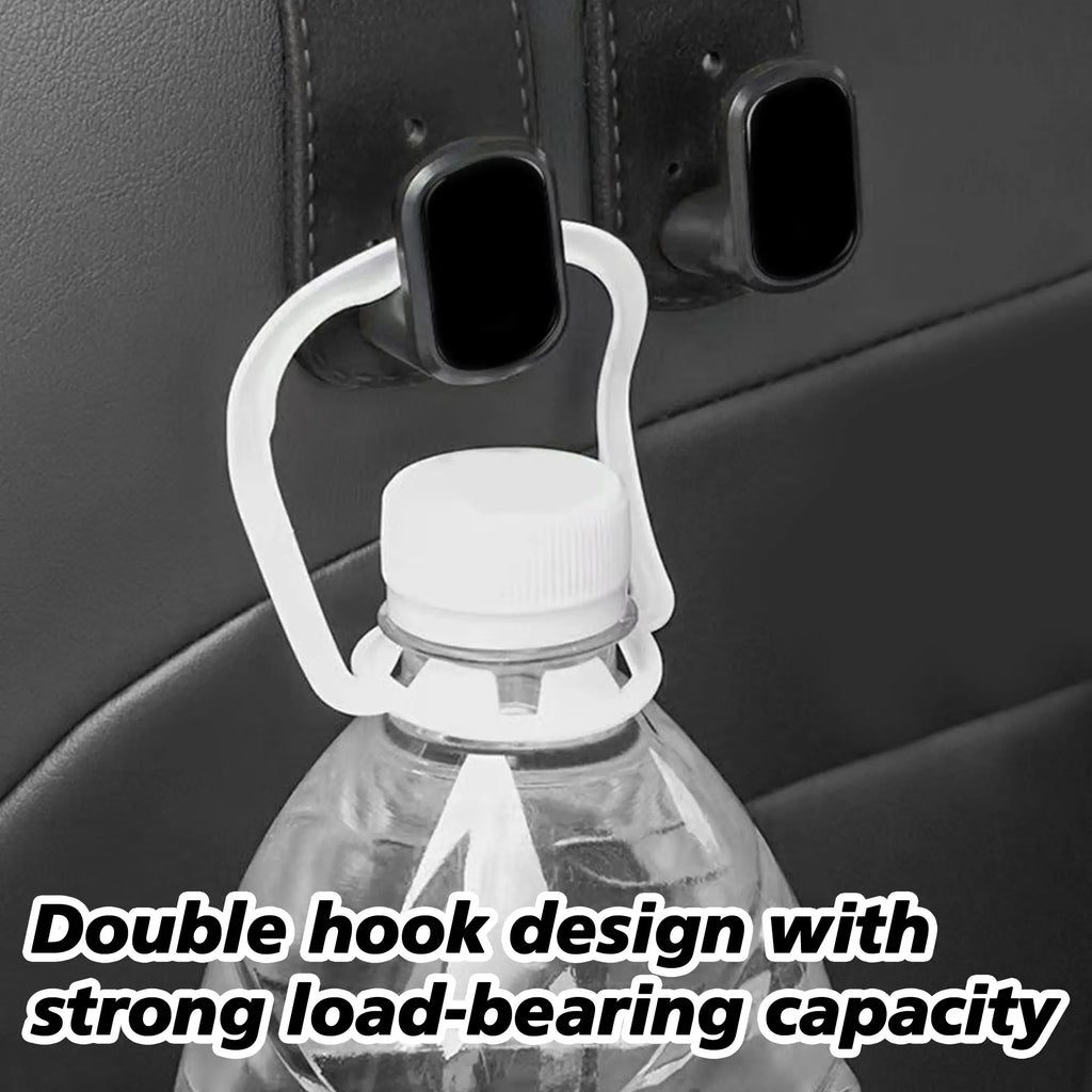 Car Seat Headrest Hooks, Improved Double Hooks for Car Seats to Hold Kids' Toys, Hats, Masks, and Sunglasses, Soft and Gentle Faux Leather