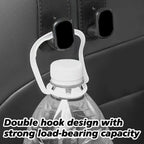 Car Seat Headrest Hooks, Improved Double Hooks for Car Seats to Hold Kids' Toys, Hats, Masks, and Sunglasses, Soft and Gentle Faux Leather