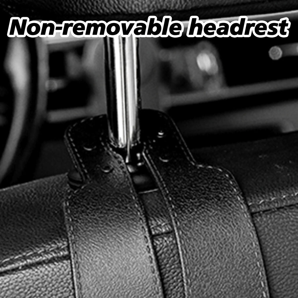Car Seat Headrest Hooks, Improved Double Hooks for Car Seats to Hold Kids' Toys, Hats, Masks, and Sunglasses, Soft and Gentle Faux Leather