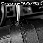 Car Seat Headrest Hooks, Improved Double Hooks for Car Seats to Hold Kids' Toys, Hats, Masks, and Sunglasses, Soft and Gentle Faux Leather