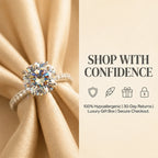 🔥 LAST DAY 90% OFF: Ultimate Brilliance Cut Travel-Safe Flawless 3-Carat Round Hidden Halo Moissanite Ring in 14K White Gold