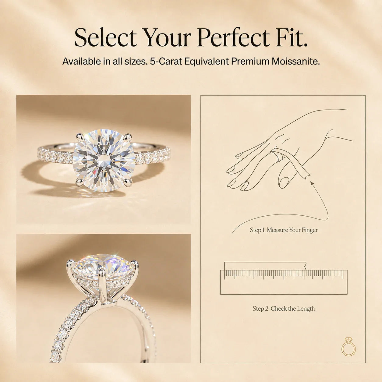 🔥 LAST DAY 90% OFF: Ultimate Brilliance Cut Travel-Safe Flawless 3-Carat Round Hidden Halo Moissanite Ring in 14K White Gold