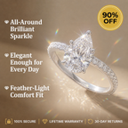 🔥Limited Time 90% Off- The Flawless Pear-Cut Solitaire | Premium Diamond Alternative
