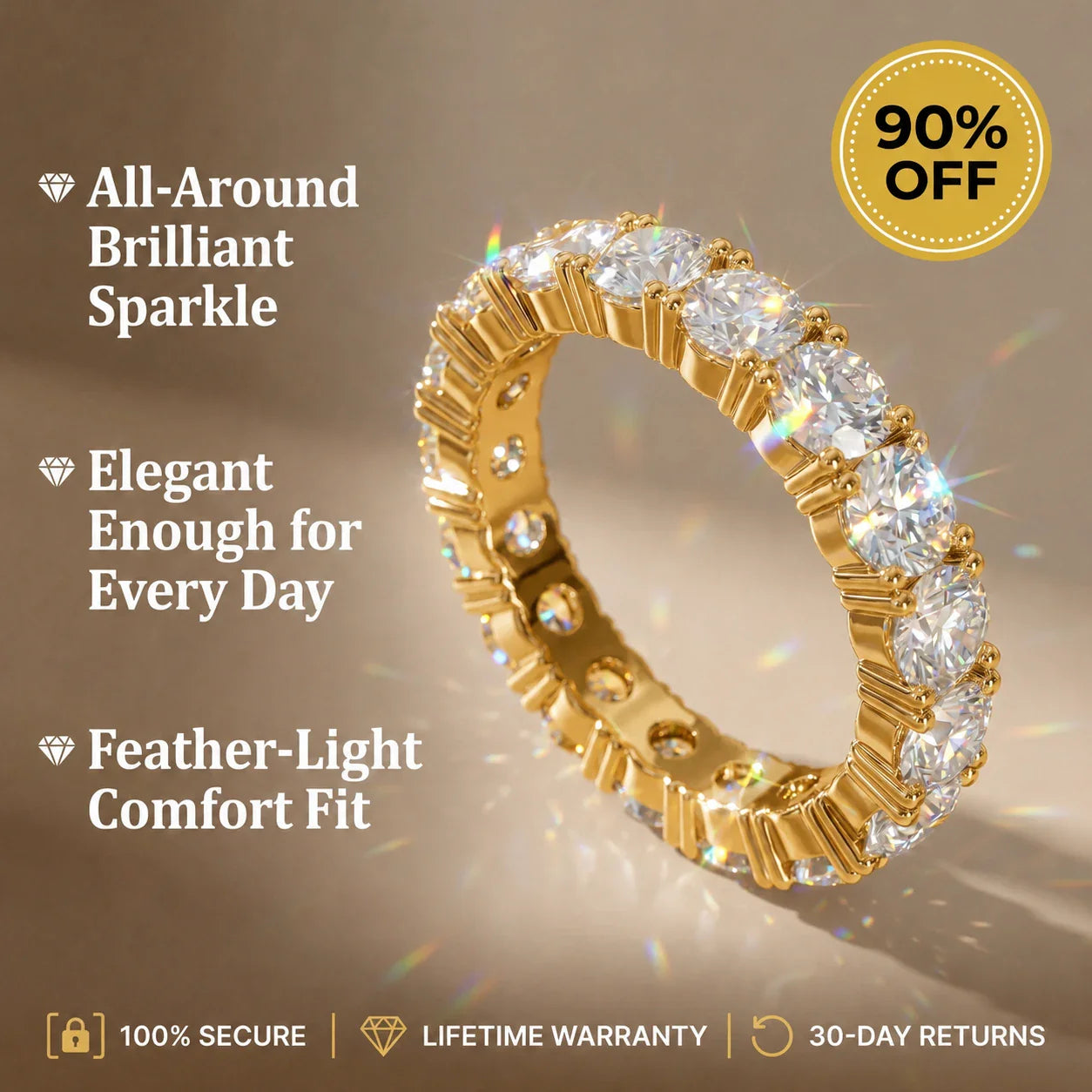 The Timeless Elegance - Premium Moissanite Eternity Band🔥 Final Flash Sale: 90% OFF
