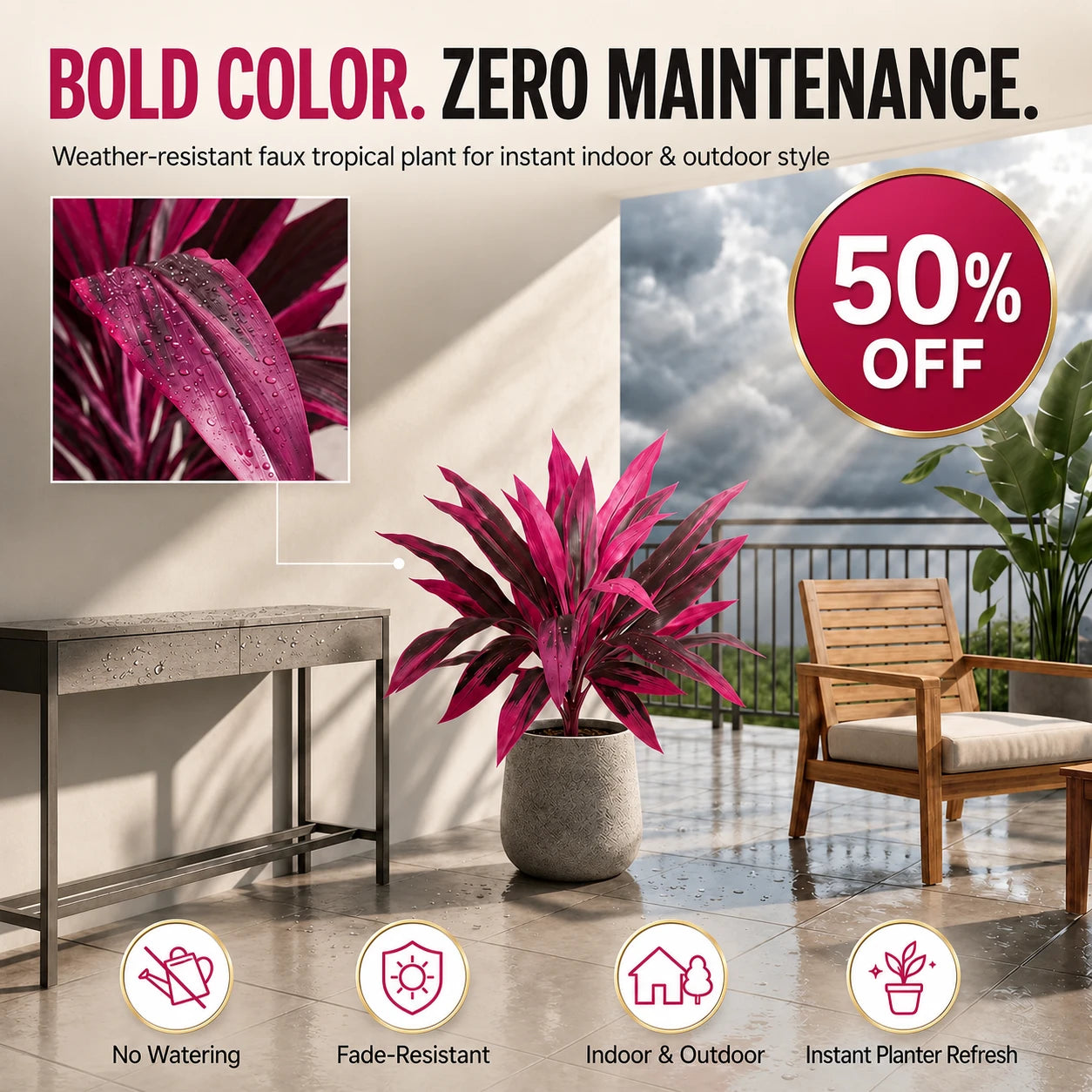 🌺 Last Day 50% OFF – No-Maintenance Artificial Tropical Plant