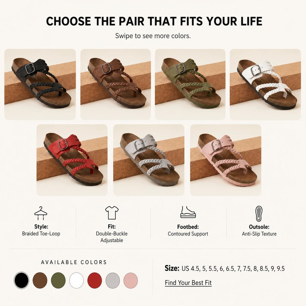 🔥 LAST DAY 50% OFF-Hayleigh Braided Cork Sandals – Your Feet Called. They Want These.