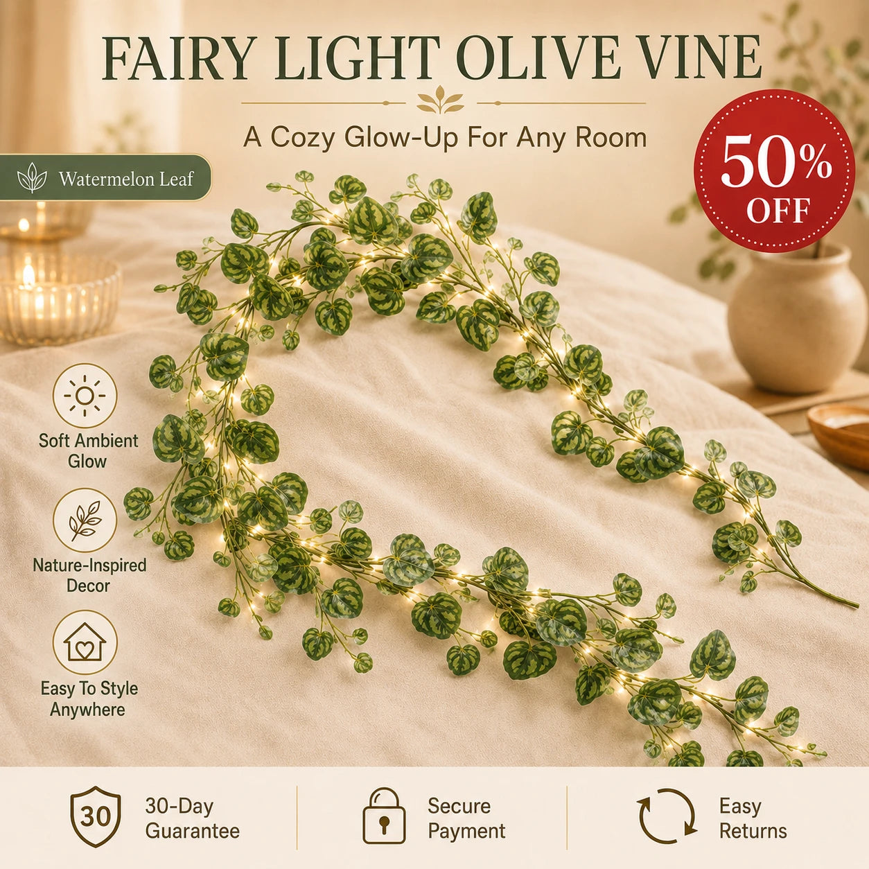 🔥Limited Time 50% Off:Fairy Light Olive Vine