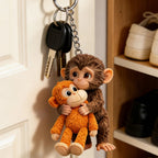 🐵 3D Viral Punch Monkey Keychain — Not Flat💕Fully Handcrafted&Trending