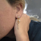 Celestial Elegance: Handmade Lab-Grown Diamond Star & Moon Drop Earrings