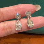 Radiant Elegance: Round & Pear Premium Moissanite Drop Earrings--Last Day Sale-90% OFF💕
