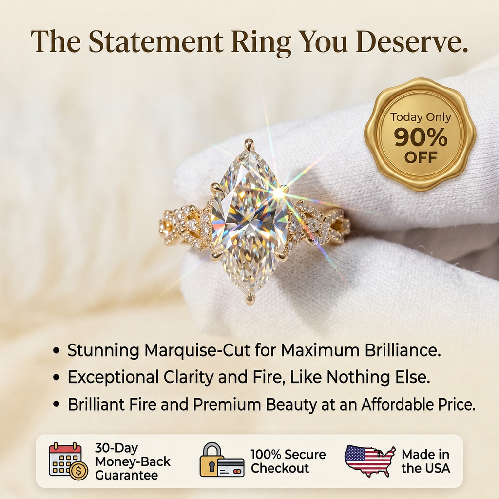 The Twisted Band Marquise Premium Moissanite Ring | 90% OFF Limited Time, Last Day!🔥