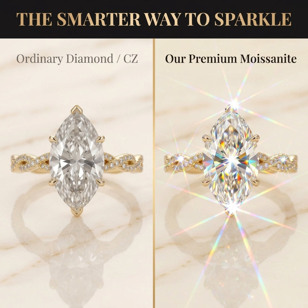 1-5 Carat Infinity Twist Marquise Moissanite Ring | 90% OFF Limited Time, Last Day!🔥