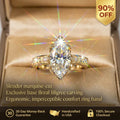 Brilliant 4-Carat Marquise Solitaire Ring with Vintage Floral Setting | Comfortable Everyday Elegance & Sparkle