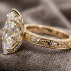 Brilliant 4-Carat Marquise Solitaire Ring with Vintage Floral Setting | Comfortable Everyday Elegance & Sparkle