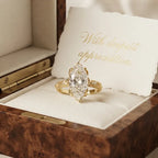 Brilliant 4-Carat Marquise Solitaire Ring with Vintage Floral Setting | Comfortable Everyday Elegance & Sparkle
