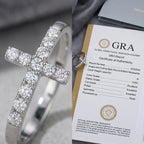 Moissanite Sideways Cross Ring in 925 Sterling Silver | Hypoallergenic Everyday Faith Jewelry
