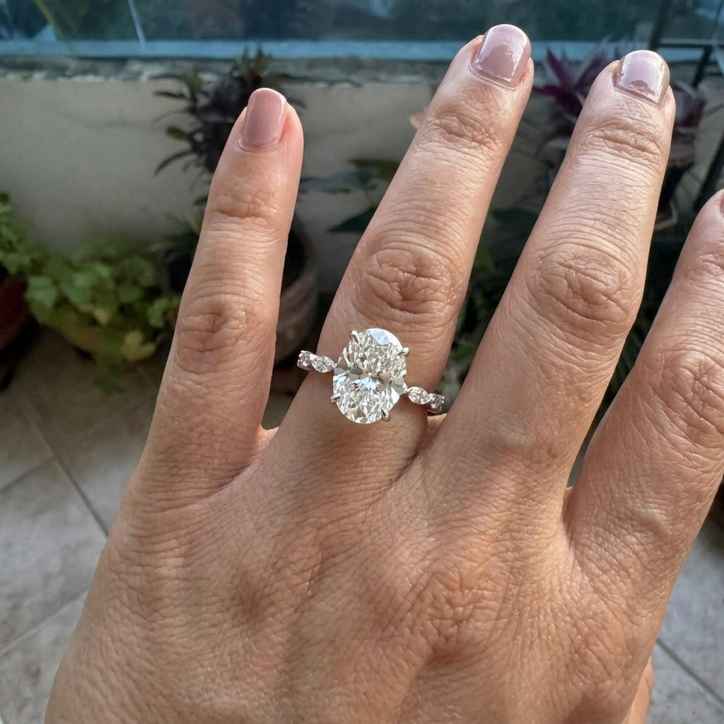 The Oval & Marquise Accent Premium Moissanite Ring | 90% OFF Limited Time, Last Day!🔥