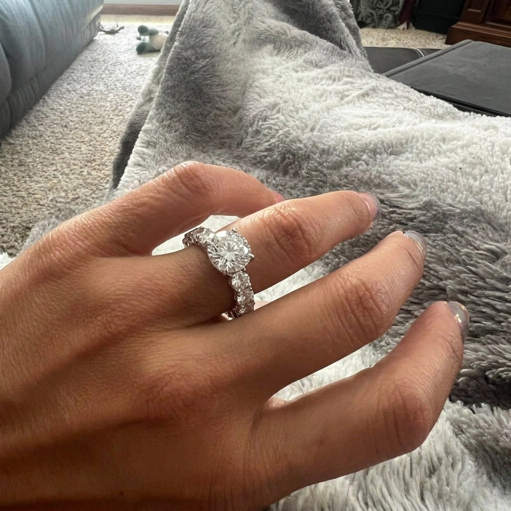 The 5-Carat Round Hidden Halo Premium Moissanite Ring | 90% OFF Limited Time, Last Day!🔥