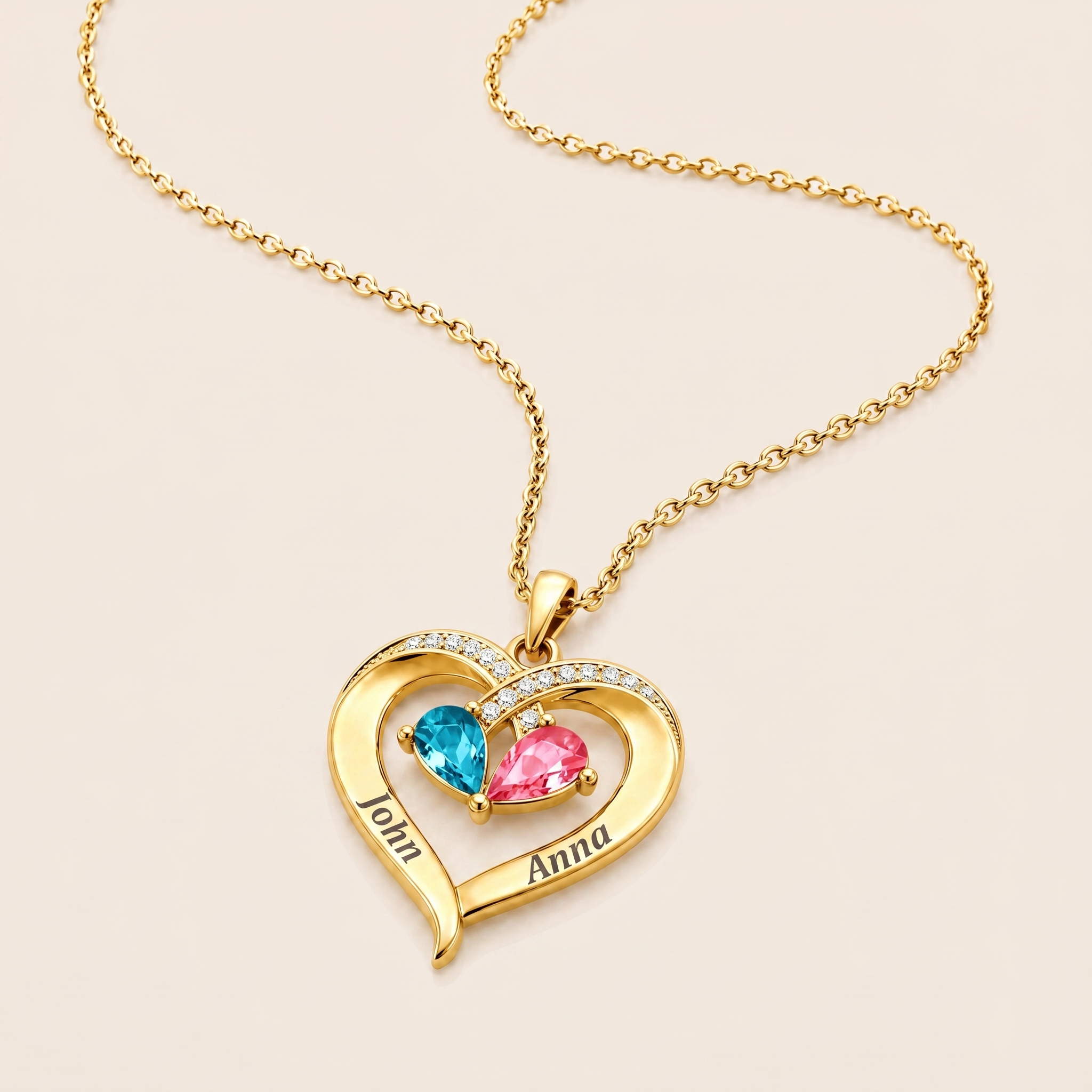 🎁  Last Day 90% OFF -To My Wife – Birthstone Heart Necklace