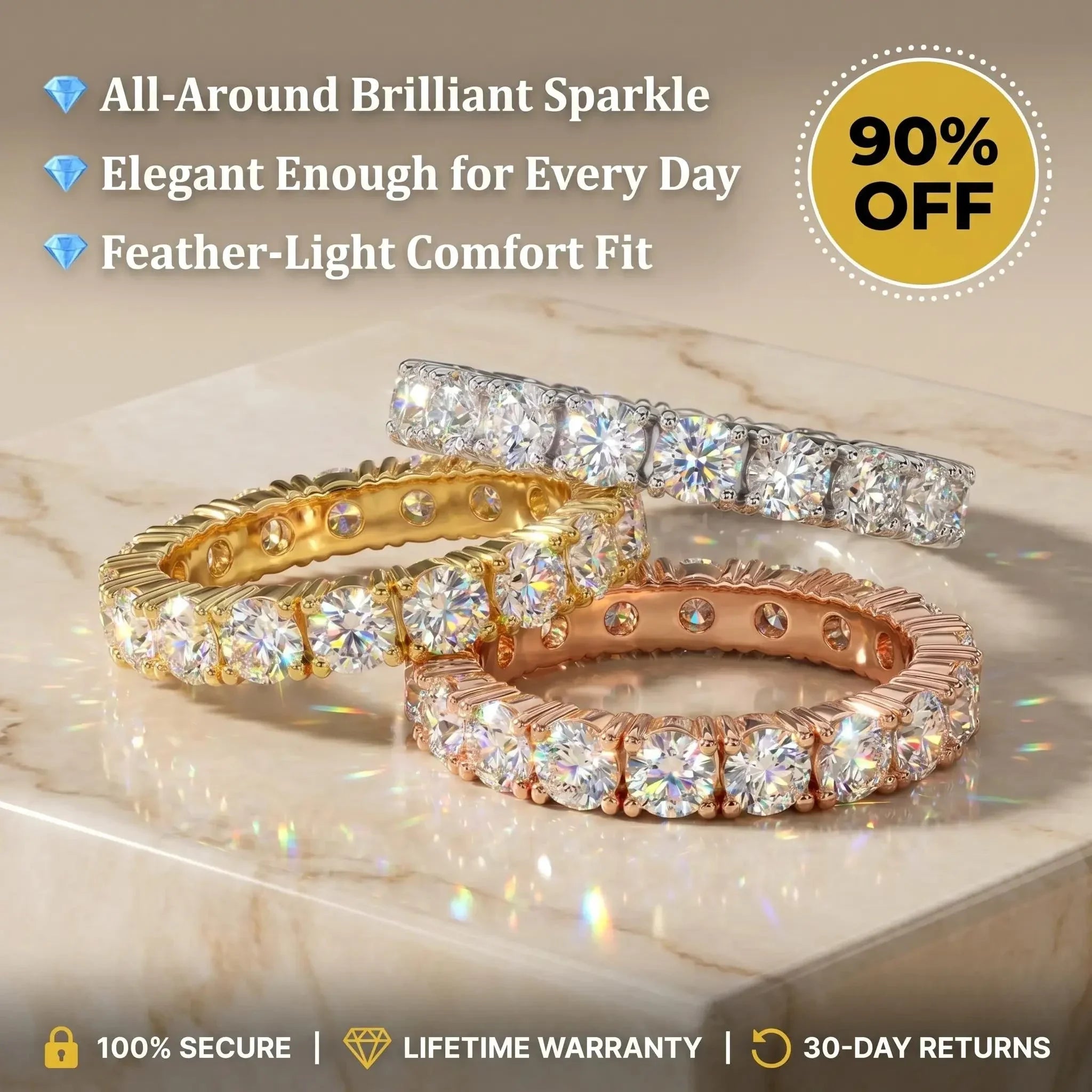 The Timeless Elegance - Premium Moissanite Eternity Band🔥 Final Flash Sale: 90% OFF