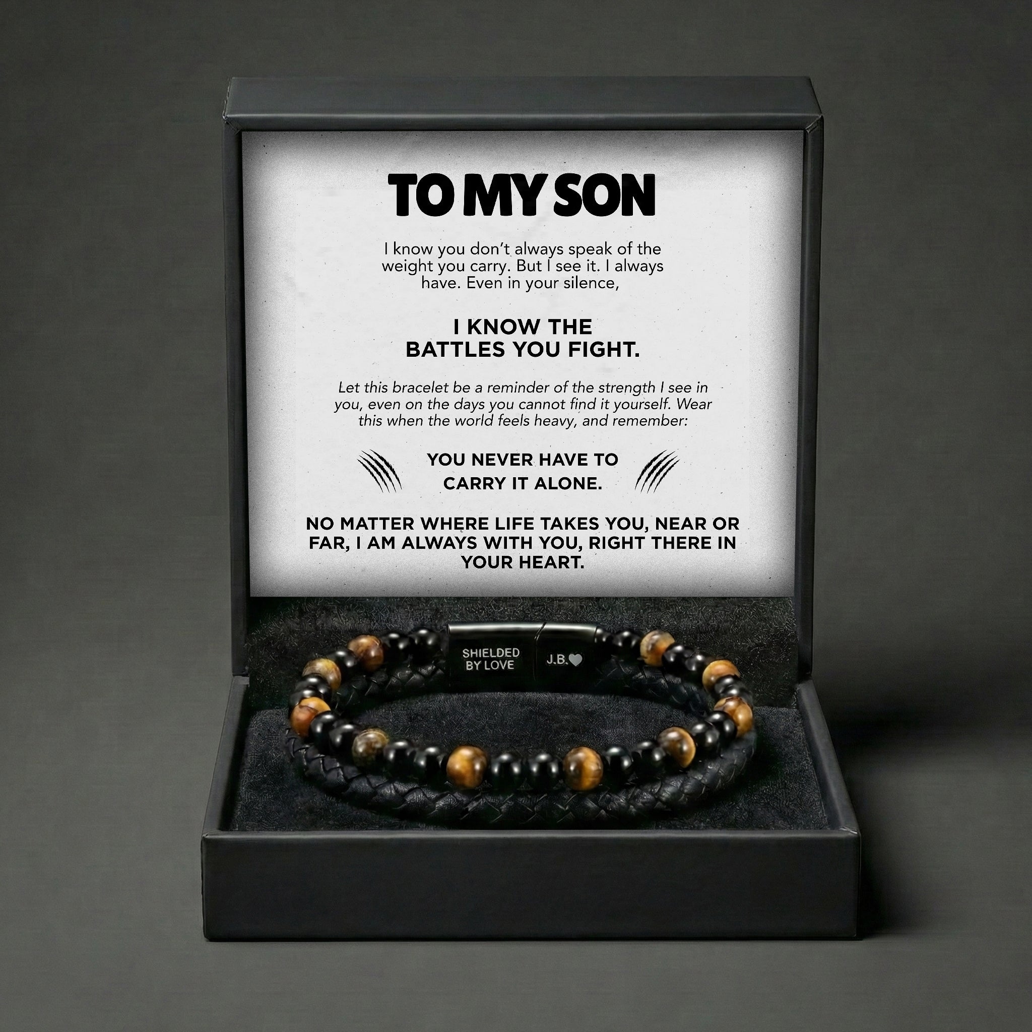 🔥LAST DAY 50% OFF —Engraved Tiger Eye Son Bracelet