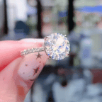 🔥 LAST DAY 90% OFF: Ultimate Brilliance Cut Travel-Safe Flawless 3-Carat Round Hidden Halo Moissanite Ring in 14K White Gold